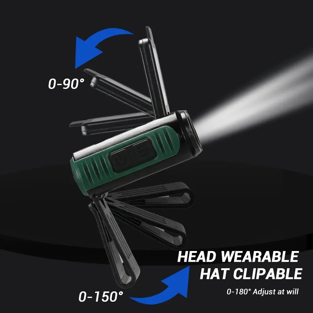 Sensor COB LED Headlamp Cap Clip Light USB Rechargeable Head Flashlight Built-in Battery Headlight Led Head for Fishing Camping RISE DEFENSE SYSTEMS.AI PRODUCTS
