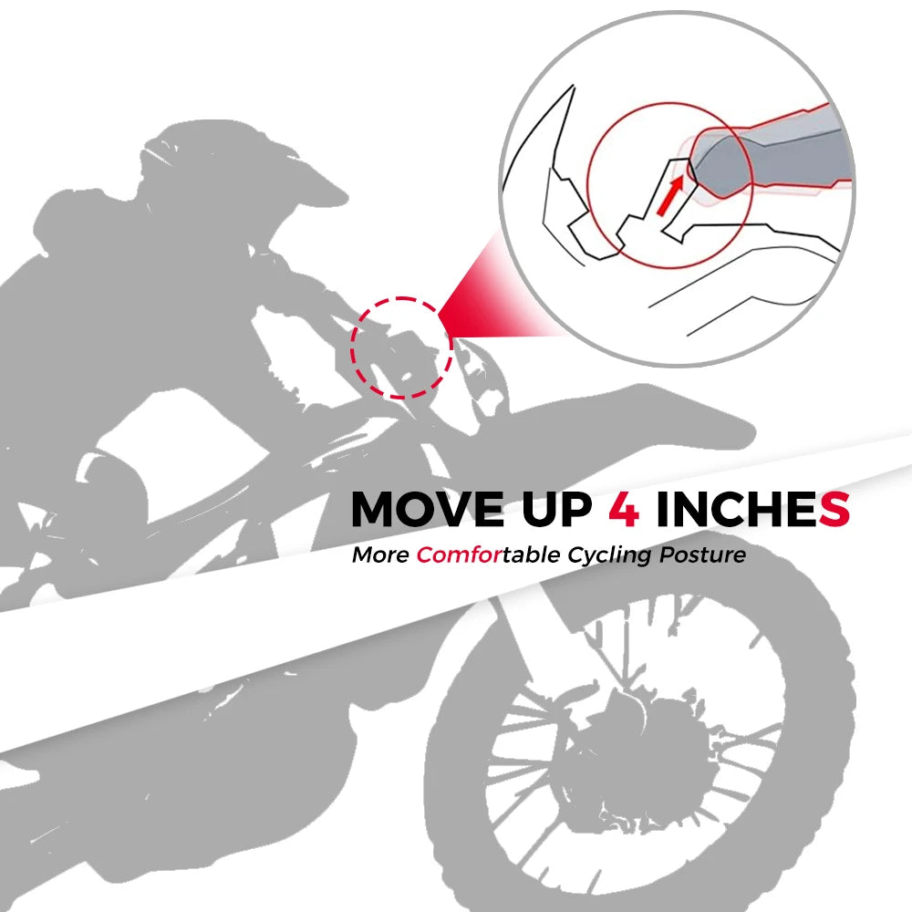 For Talaria XXX Direct Mount Riser Stem Electric Dirt Bike CNC Motorcycle Off-Road For Talaria STING XXX For Sur Ron Light Bee-X RISE DEFENSE SYSTEMS.AI PRODUCTS