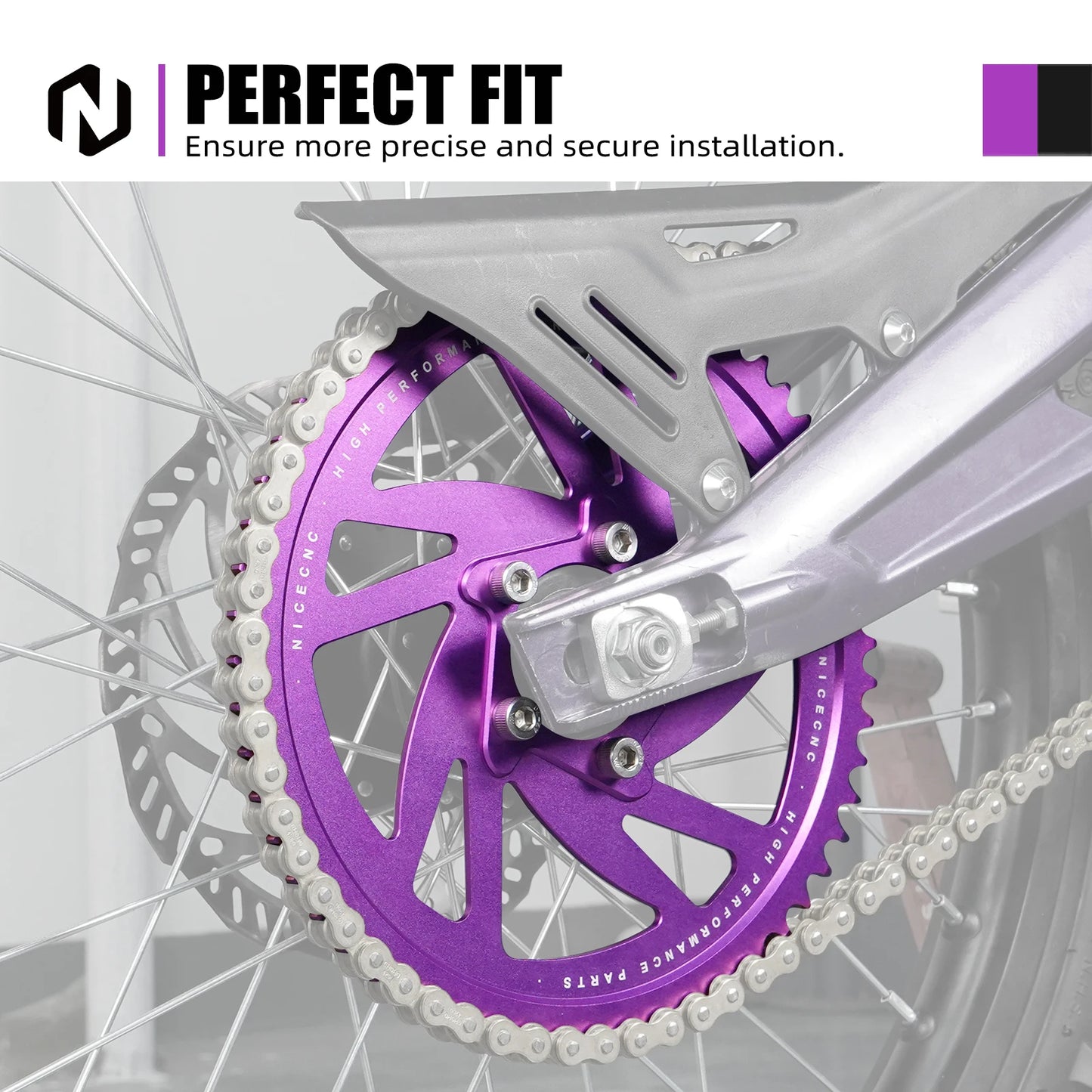 For Surron Light Bee X S L1E NICECNC Electric Dirt Bike 58T Rear Sprockets Chain Guard Cover Protector Kit For Segway X160 X260 RISE DEFENSE SYSTEMS.AI PRODUCTS