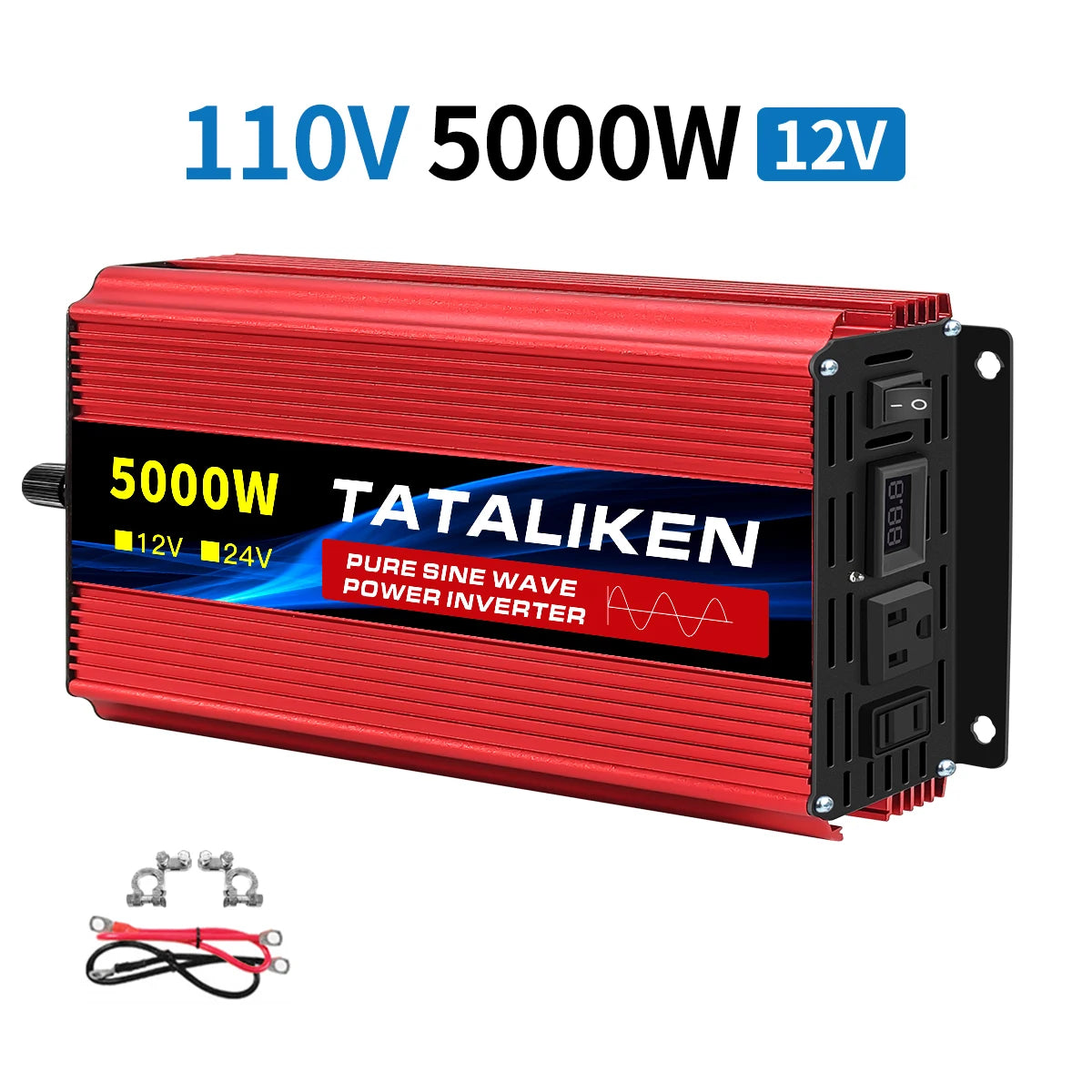 DC 12V/24V to AC 110V60HZ Pure Sine Wave Inverter screen 1600-10000w suitable for Car solar High Energy Converter with LED RISE DEFENSE SYSTEMS.AI PRODUCTS