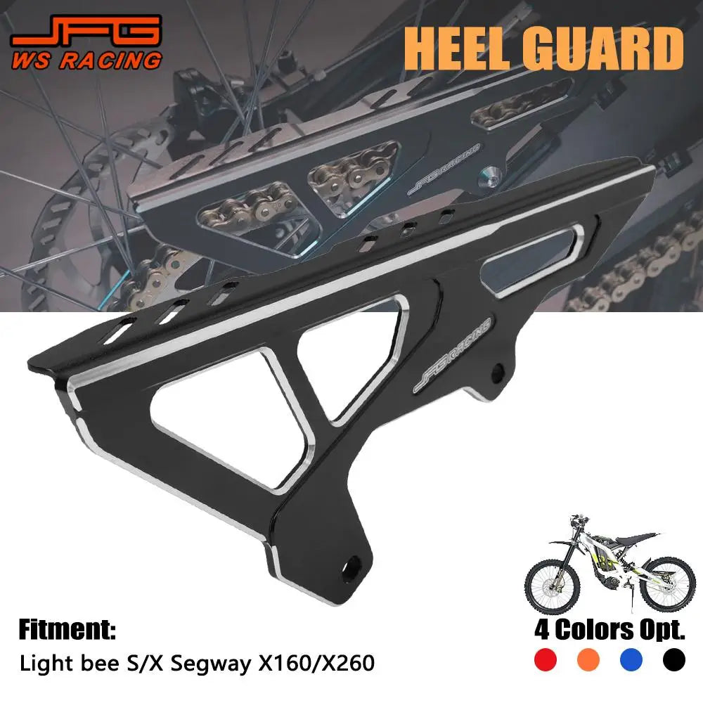 CNC Chain Guard Motorcycle JFG Cover Protector For Surron Sur-ron Light Bee X S Segway X160 X260 Off-Road Electric Vehicle Bike RISE DEFENSE SYSTEMS.AI PRODUCTS