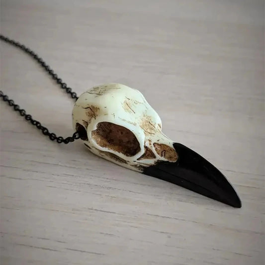 Raven Skull Necklace Halloween Jewelry Gothic Necklace, Raven Jewellery Gift Idea Spooky Scary Plague Doctor Witch RISE DEFENSE SYSTEMS.AI PRODUCTS
