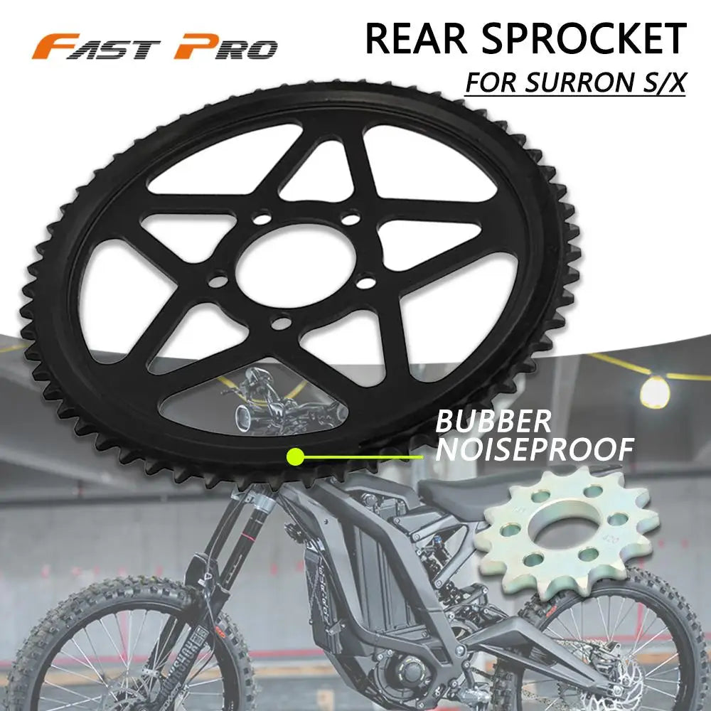 Front 14T Rear 240mm Sprocket Mute Motorcycle Accessories For Sur Ron Surron Lightbee Light Bee S X Electric Vehicle Dirt Bike RISE DEFENSE SYSTEMS.AI PRODUCTS