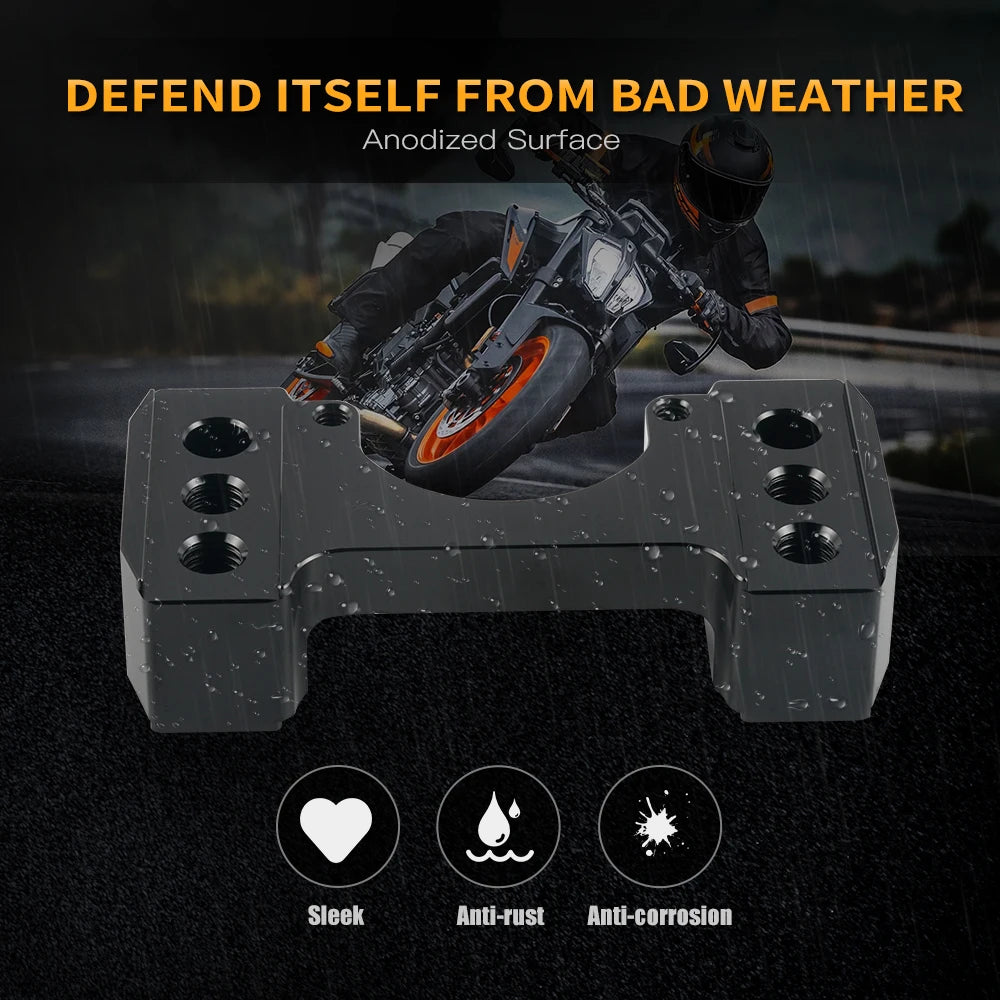 Motorcycle Steering Damper Mount For KTM 790 Adventure 890 Adventure S/R/Rally 2019 2020 2021 2022 2023 2024 Handlebar Riser Kit RISE DEFENSE SYSTEMS.AI PRODUCTS