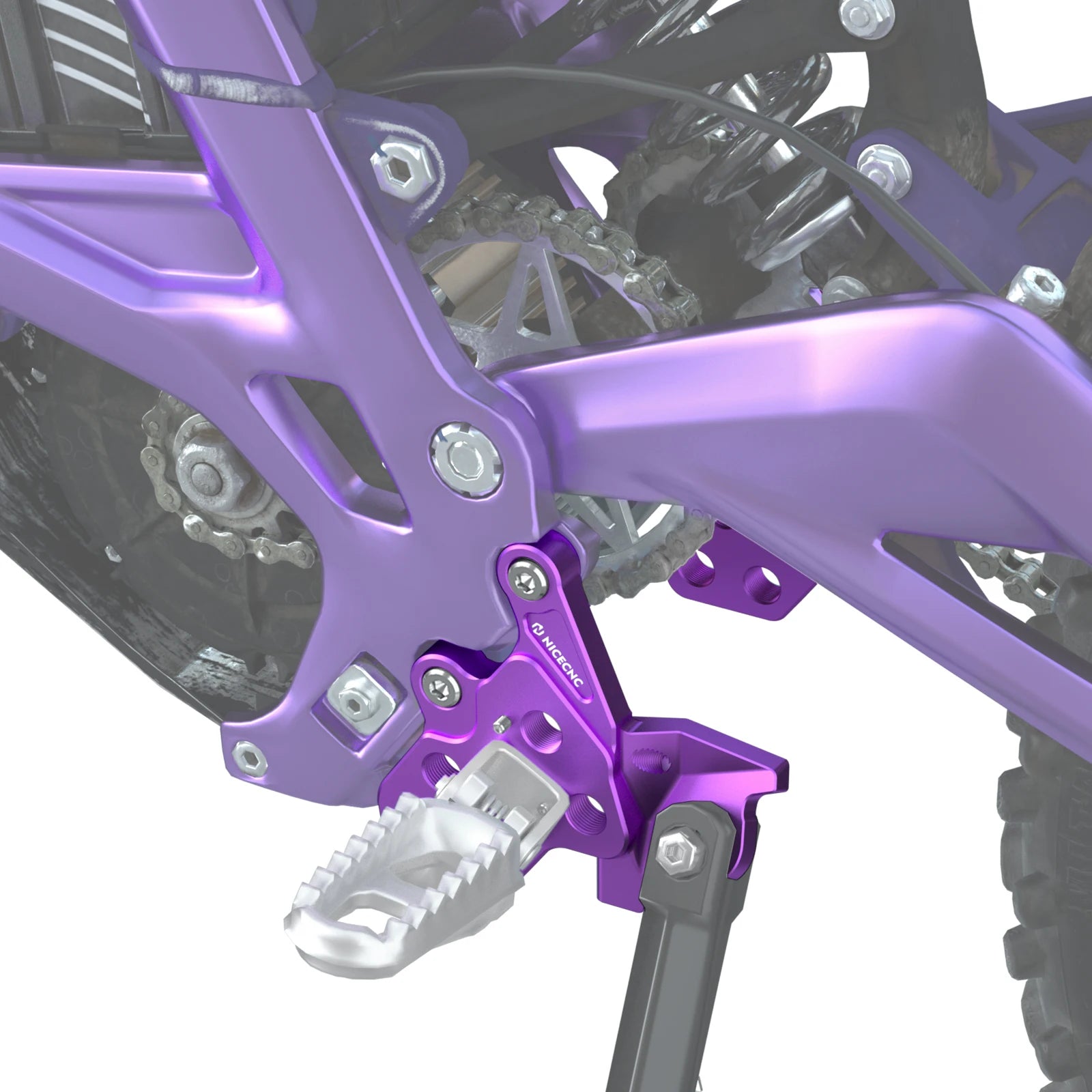 For Surron Light Bee X S L1E LBX Segway X160 X260 NICECNC Electric Dirt Bike Foot Pegs Mount Bracket Footrest Support Brace Kit RISE DEFENSE SYSTEMS.AI PRODUCTS
