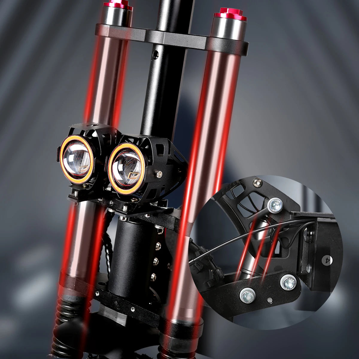 SUNNIGOO 50Mph Fast Electric Scooter for Adults Off Road Tire 6000W Powerful Dual Motor Hydraulic Suspension Electric Scooter RISE DEFENSE SYSTEMS.AI PRODUCTS
