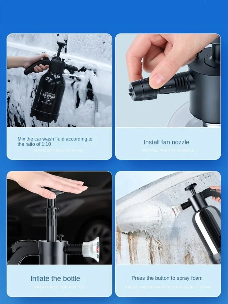 2L  car wash water gun car wash foam spray can pressurized dense foam there are two modes can also water flowers disinfection RISE DEFENSE SYSTEMS.AI PRODUCTS