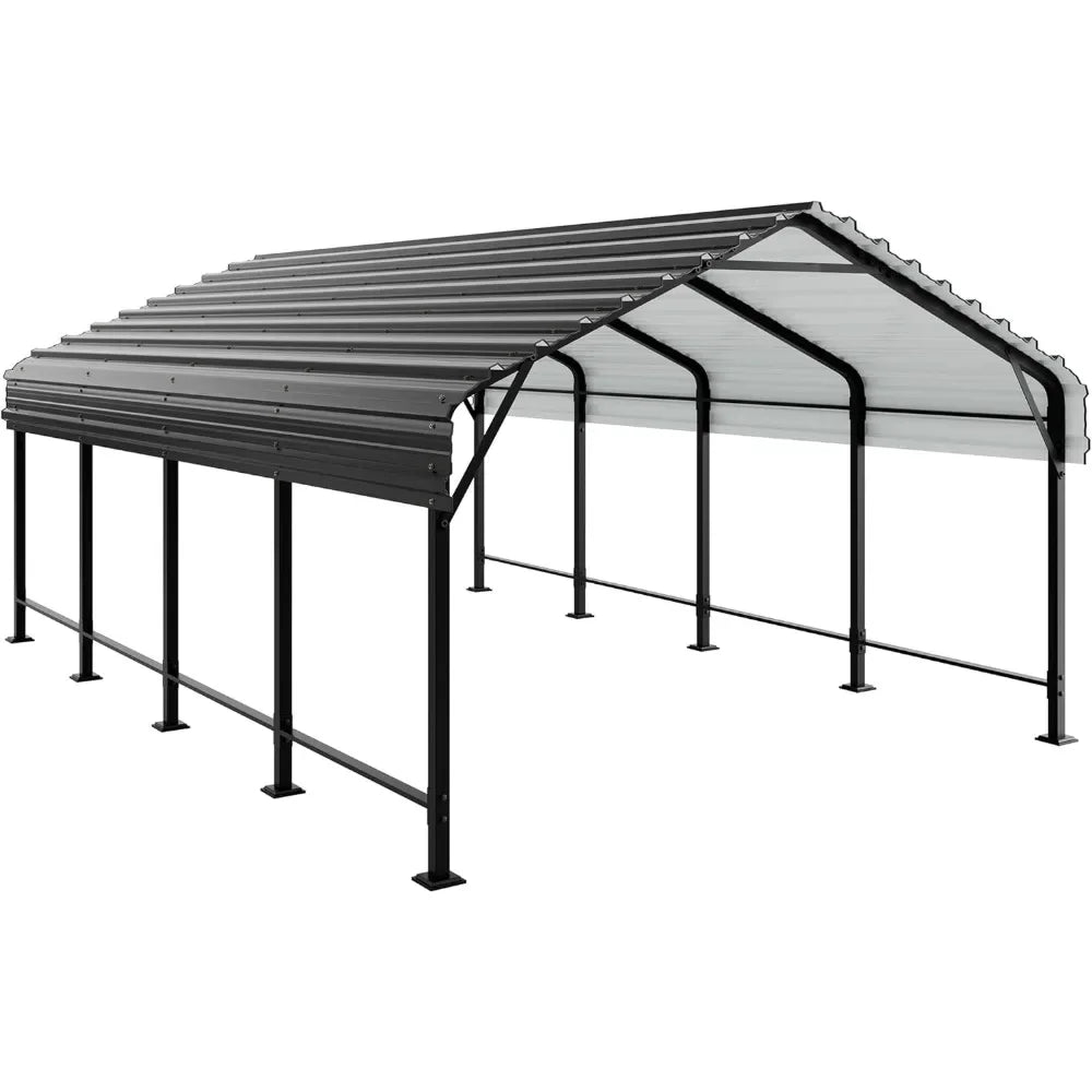 Metal Carport 12 x 20 FT, Galvanized Steel Roof and All-Metal Frame, Car Ports Kits for Outdoor, Garage Car Shelter Shade RISE DEFENSE SYSTEMS.AI PRODUCTS