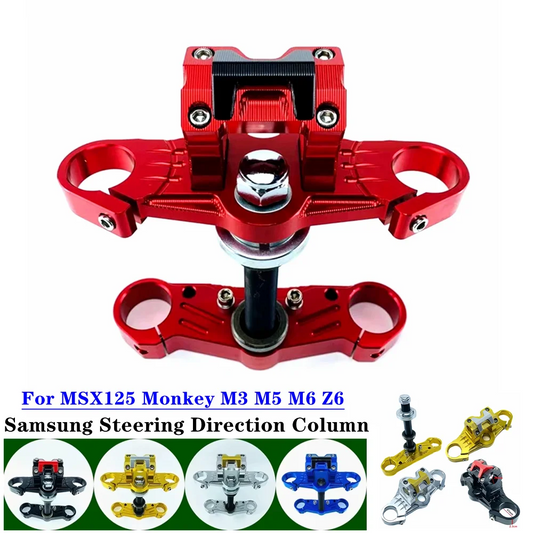 CNC Motorcycle Front Shock Samsung Steering Column With Straight Handlebar Fixed Base Universal For Honda MSX125 Monkey M3 M5 Z6 RISE DEFENSE SYSTEMS.AI PRODUCTS