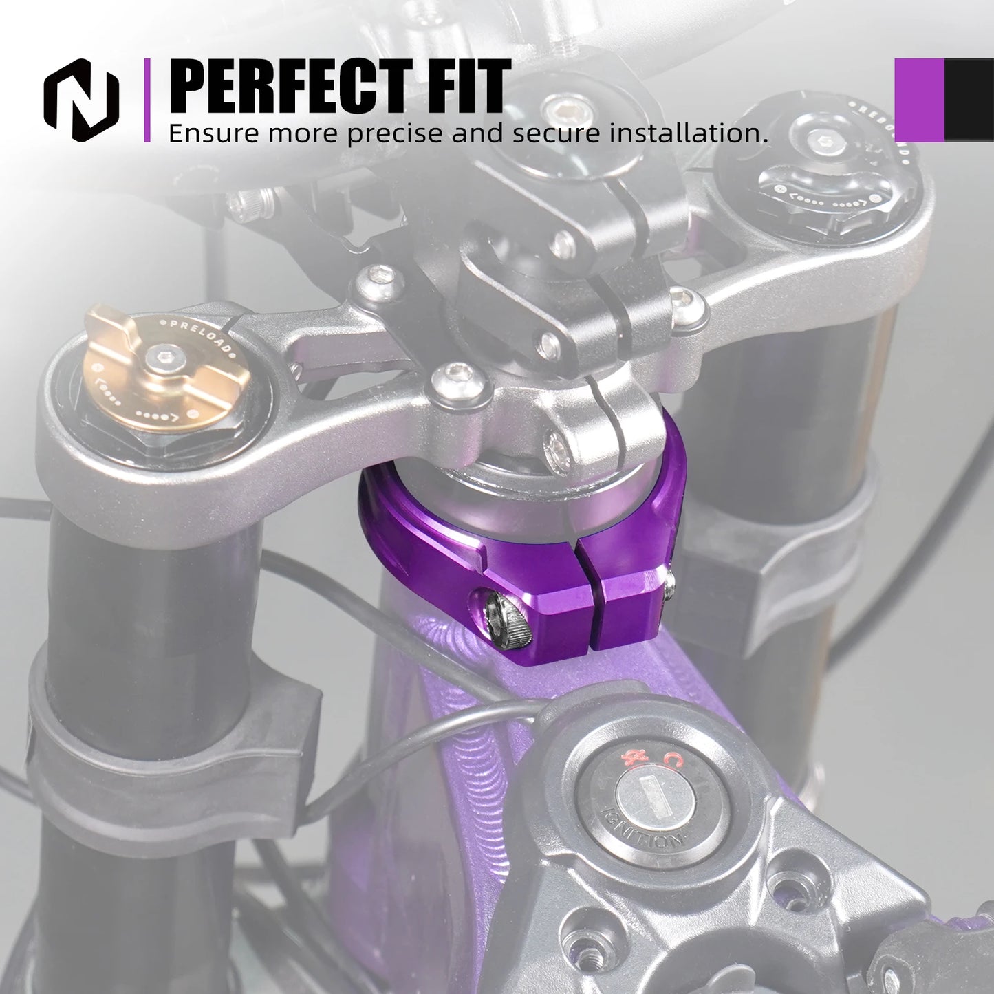 NICECNC For Surron Light Bee X S L1E Segway X160 X260 Electric Dirt Bike Reinforced Head Tube Frame Brace Aluminum Frame Clamp RISE DEFENSE SYSTEMS.AI PRODUCTS