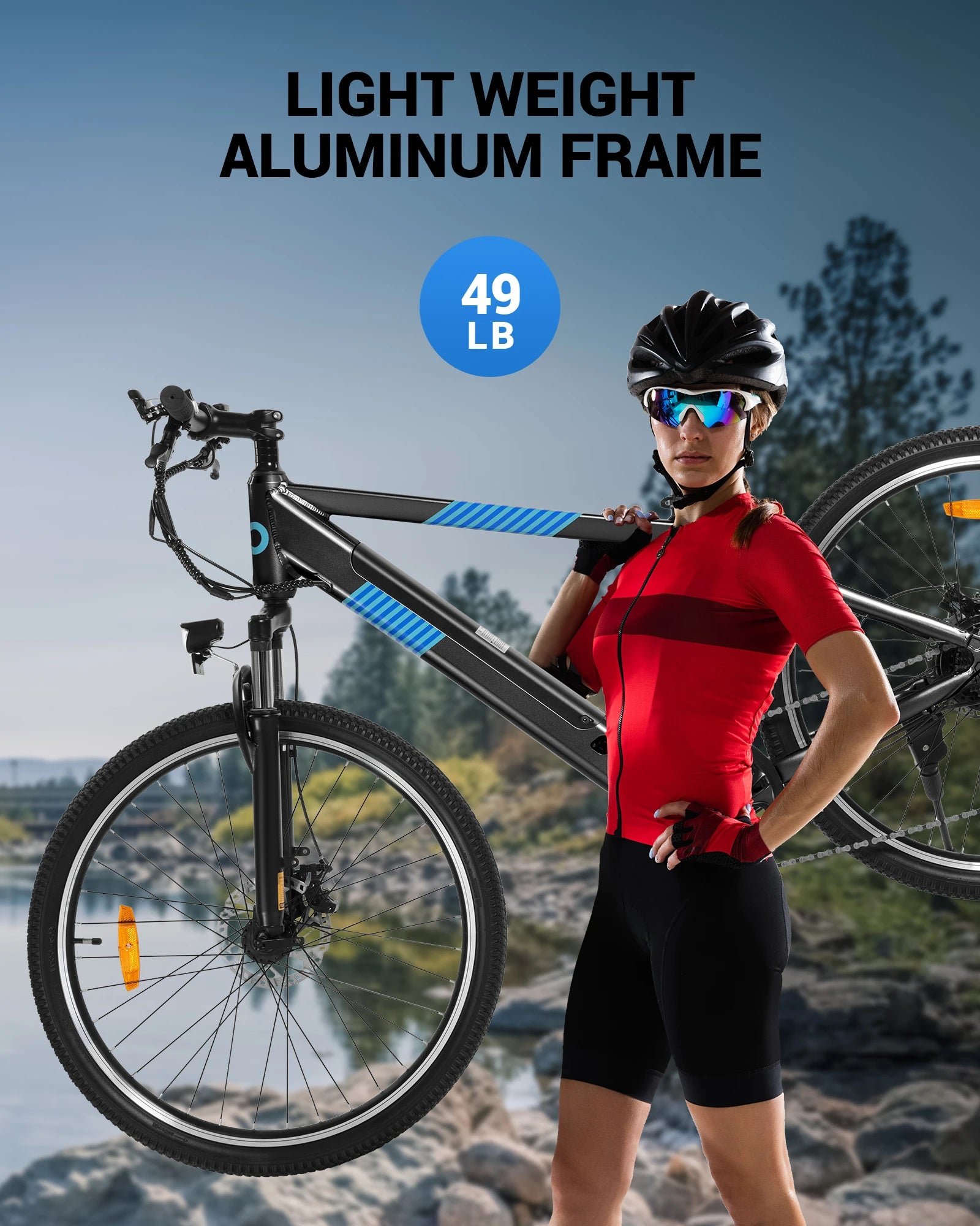 350W 26" electric mountain bike for adults, 36V hidden removable battery, with Shimano 7-speed urban commuter electric bike. RISE DEFENSE SYSTEMS.AI PRODUCTS