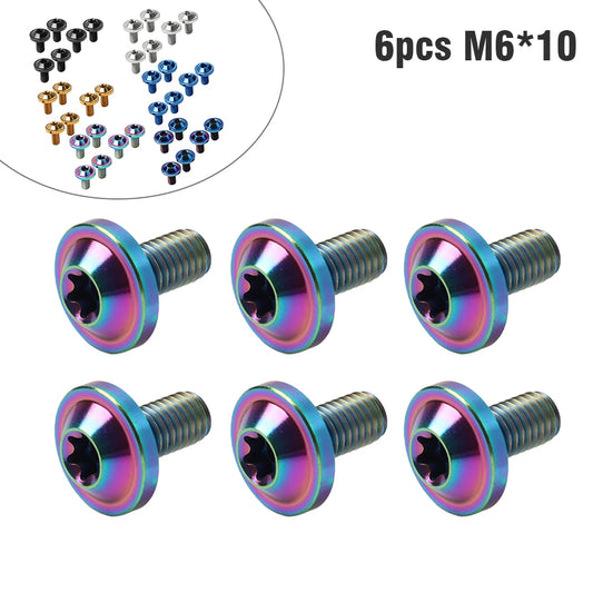 6pcs M6x10mm Titanium Alloy Bolts Truss Torx Head Screws Universal For Bike Motorcycle RISE DEFENSE SYSTEMS.AI PRODUCTS