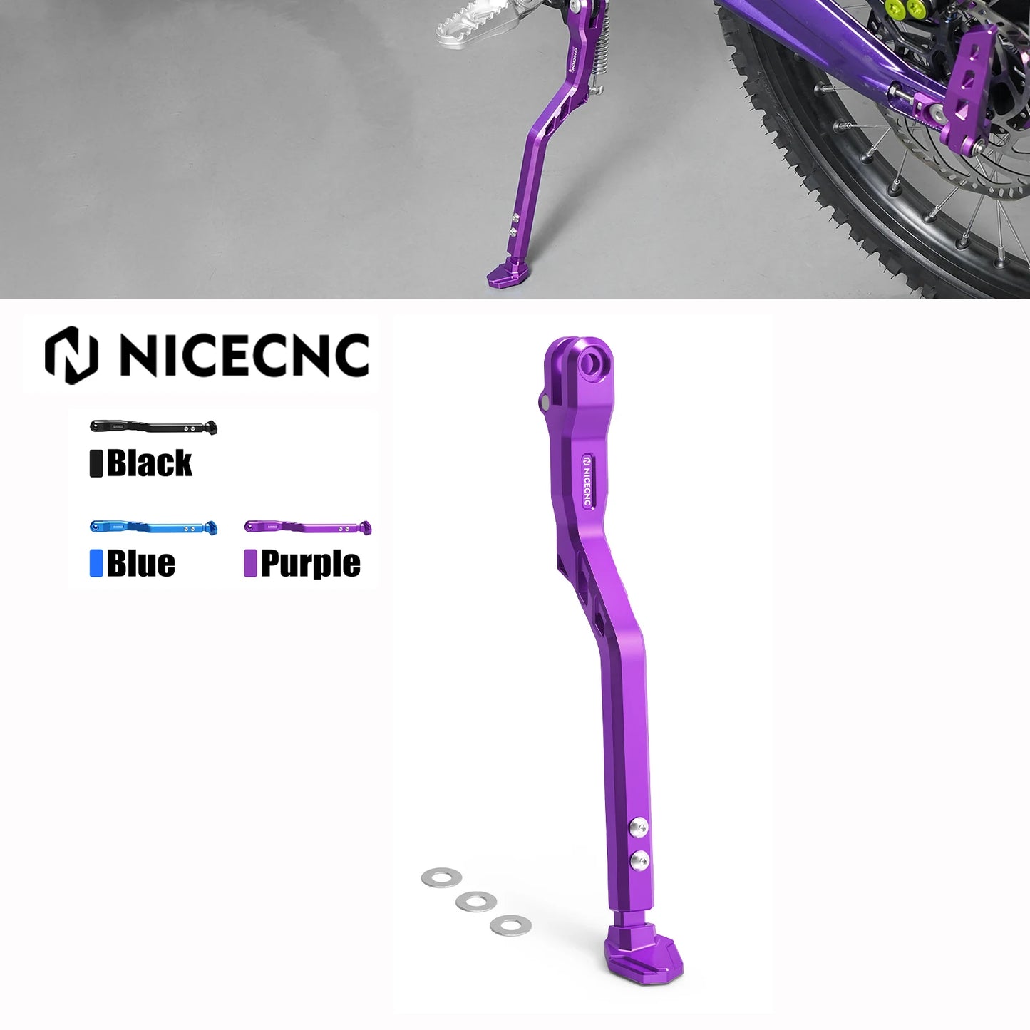 For Surron light bee X S L1E Bike 2023 2024 Electric Bike Sur ron Parts Segway X160 X260 8-32MM Adjustable Foot Side Kick Stand RISE DEFENSE SYSTEMS.AI PRODUCTS