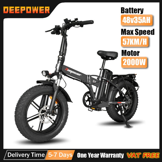 DEEPOWER G22 Adult Electric Bicycle 2000W 48V35AH Mountain Motorcycle 20 Inch Thick Tire Off-road Folding Electric Bicycle RISE DEFENSE SYSTEMS.AI PRODUCTS