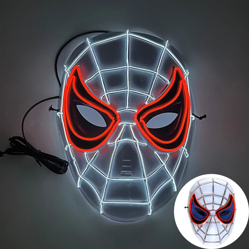 Halloween Film Theme Light Up Glowing Scary Mask LED Luminous Horror Purge Mask Cosplay Bar Party Supplies Neon Full Face Mask RISE DEFENSE SYSTEMS.AI PRODUCTS