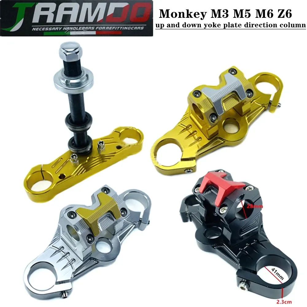 CNC Motorcycle Front Shock Samsung Steering Column With Straight Handlebar Fixed Base Universal For Honda MSX125 Monkey M3 M5 Z6 RISE DEFENSE SYSTEMS.AI PRODUCTS