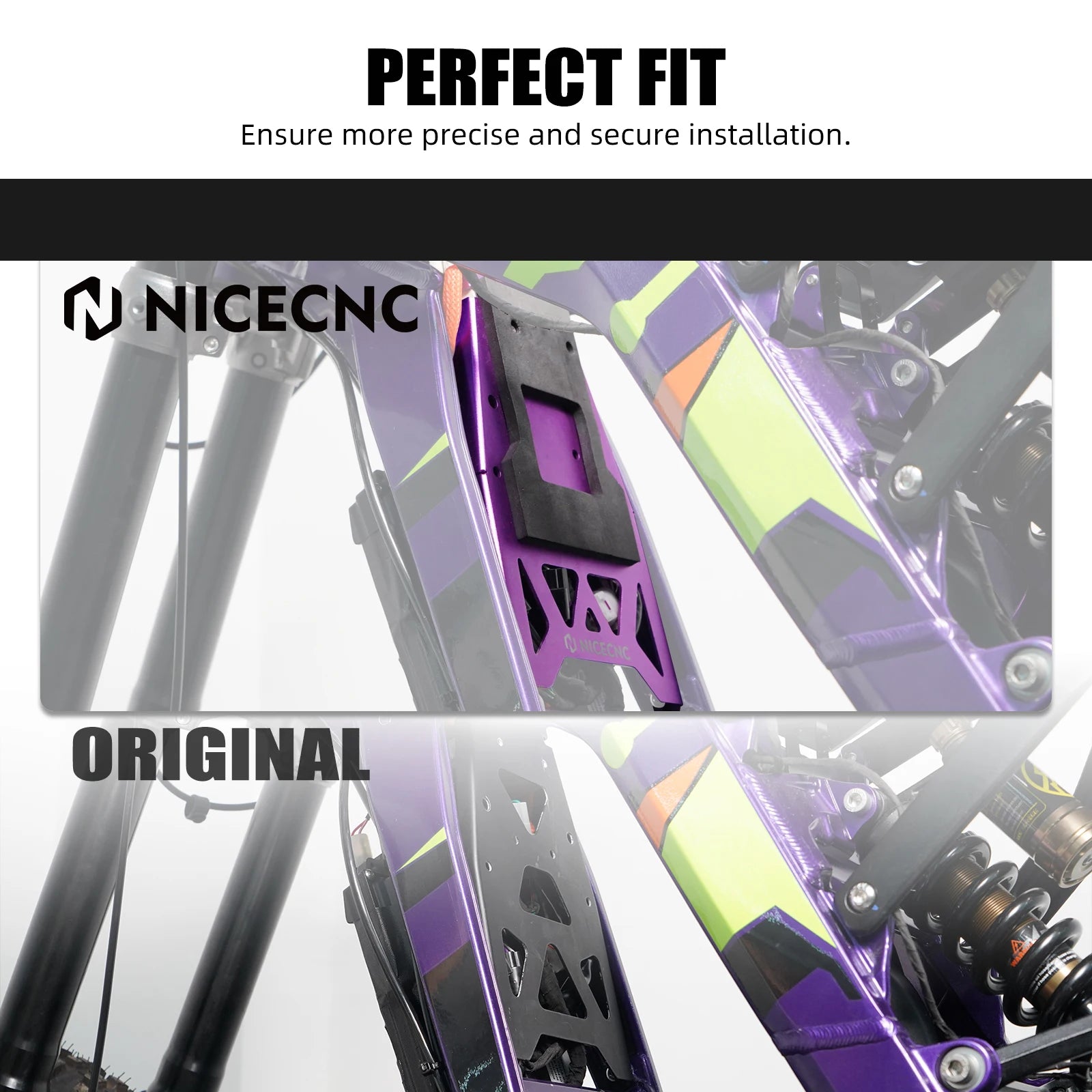 For Surron Light Bee X S L1E NICECNC Electric Dirt Bike Battery Compartment Guard Cover Front Plate Fender Controller Protector RISE DEFENSE SYSTEMS.AI PRODUCTS