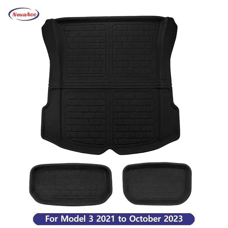 For Tesla Model Y 3 Highland Floor Mat Trunk Luggage Mat LHD RHD 2017 to 2024 2025 Left Right Rudder Four Seasons Floor Liner RISE DEFENSE SYSTEMS.AI PRODUCTS