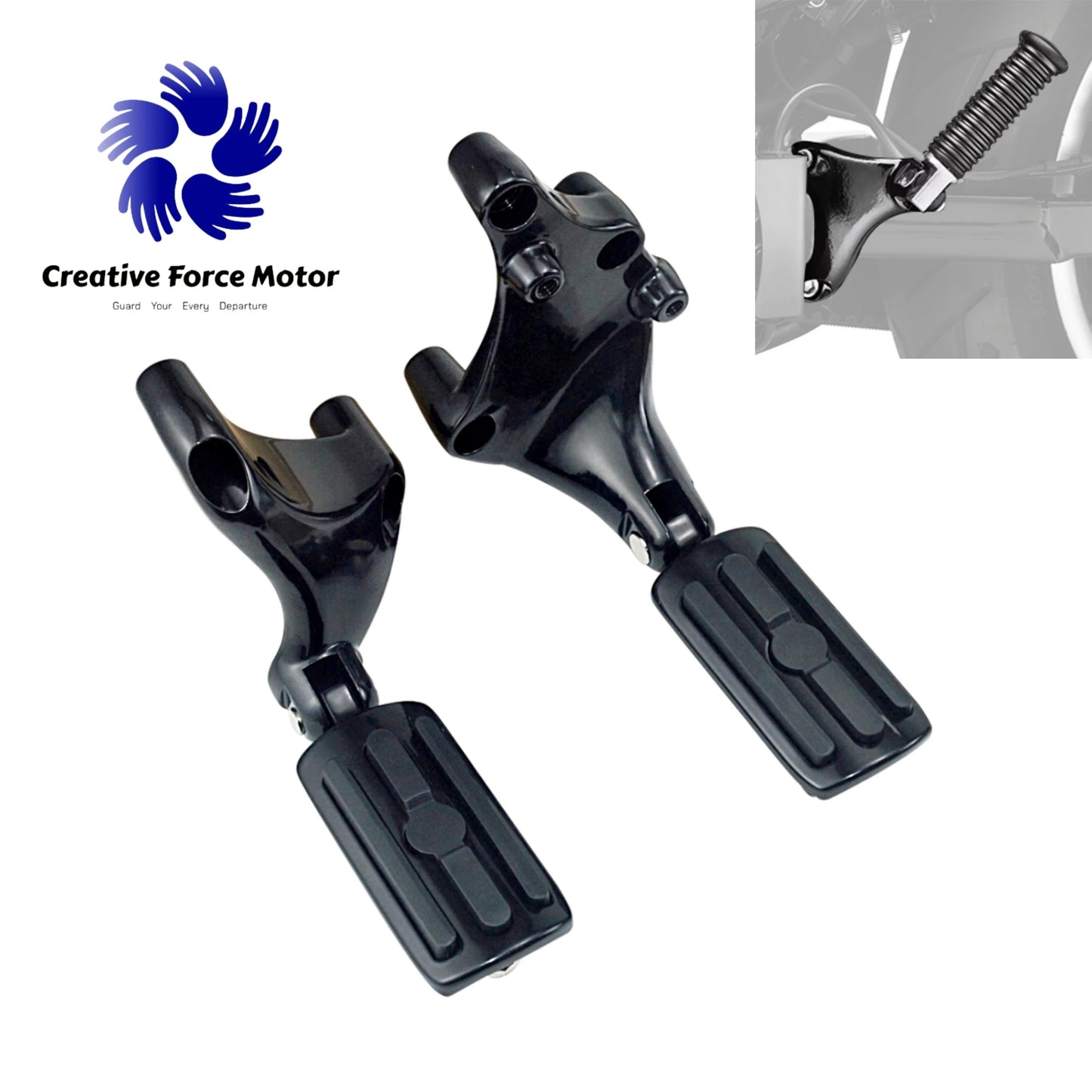Rear Passenger Pedal Motorcycles Foot Pegs Mount Bracket Footrests For Harley Sportster XL1200 Iron 883 SuperLow Roadster 14-22 RISE DEFENSE SYSTEMS.AI PRODUCTS