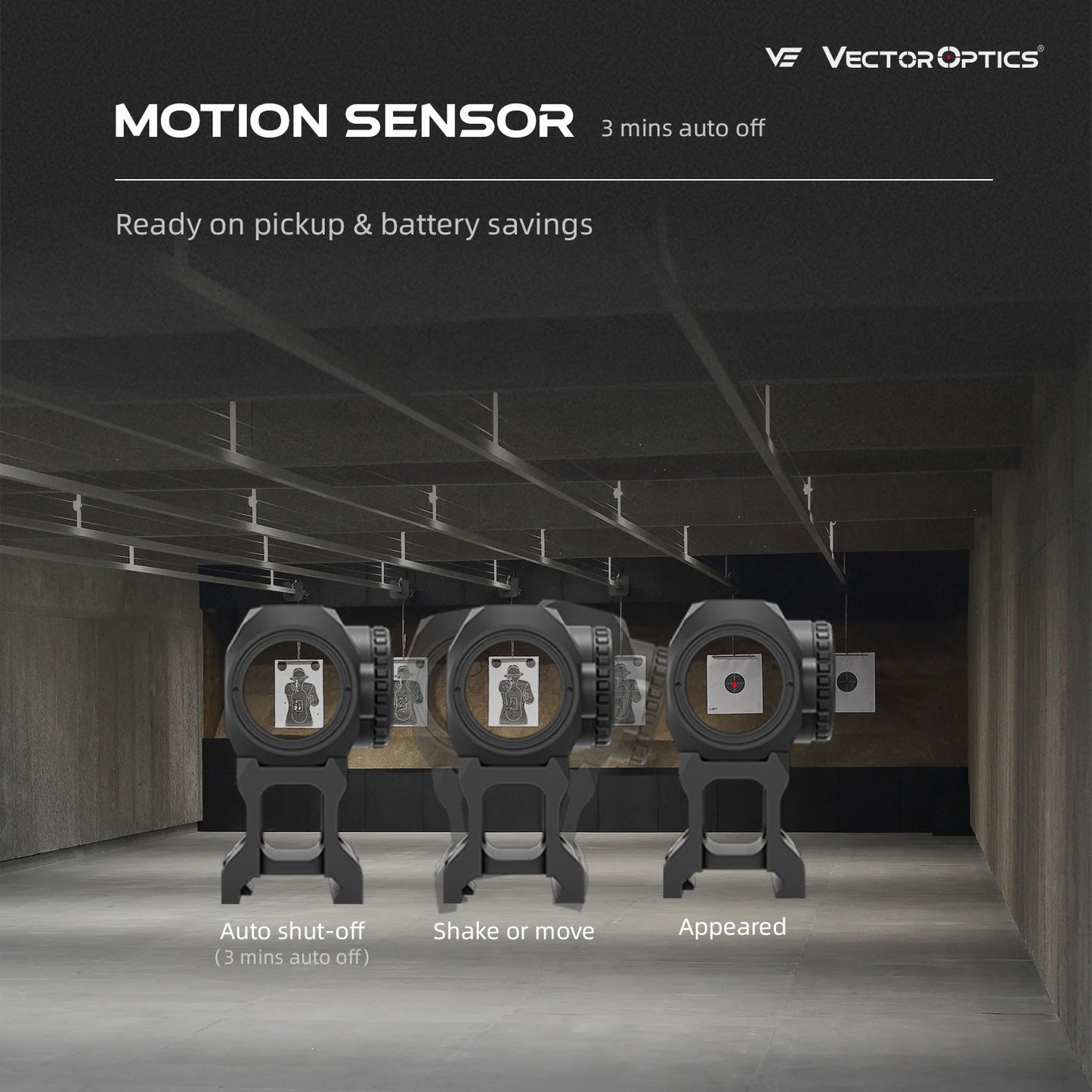 Vector Optics Scrapper 1x20 Ultra Compact Red Dot Sight 3MOA Dot With Motion Sensor IP67 Waterproof For AR Style Rifle RISE DEFENSE SYSTEMS.AI PRODUCTS