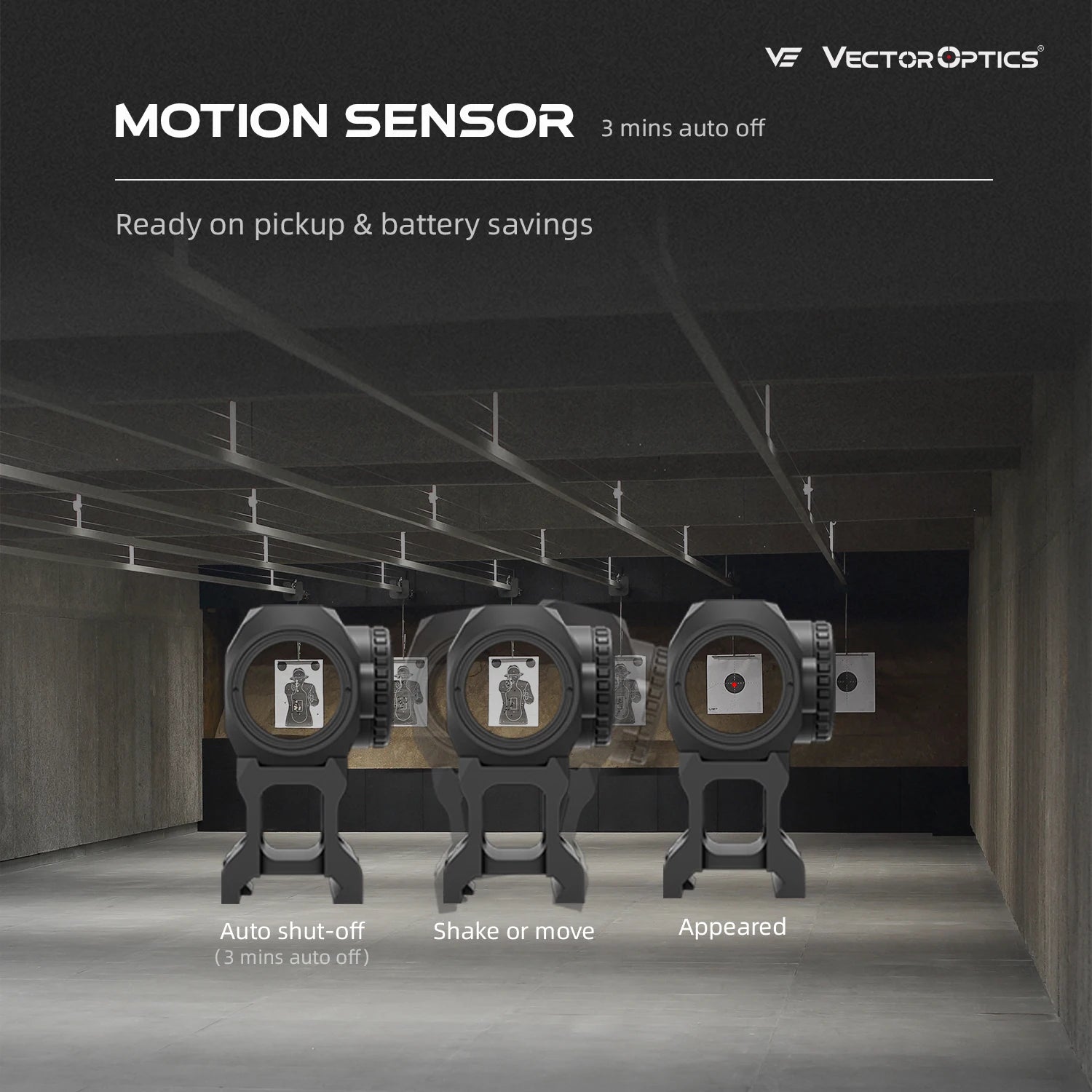 Vector Optics Scrapper 1x20 Ultra Compact Red Dot Sight 3MOA Dot With Motion Sensor IP67 Waterproof For AR Style Rifle RISE DEFENSE SYSTEMS.AI PRODUCTS