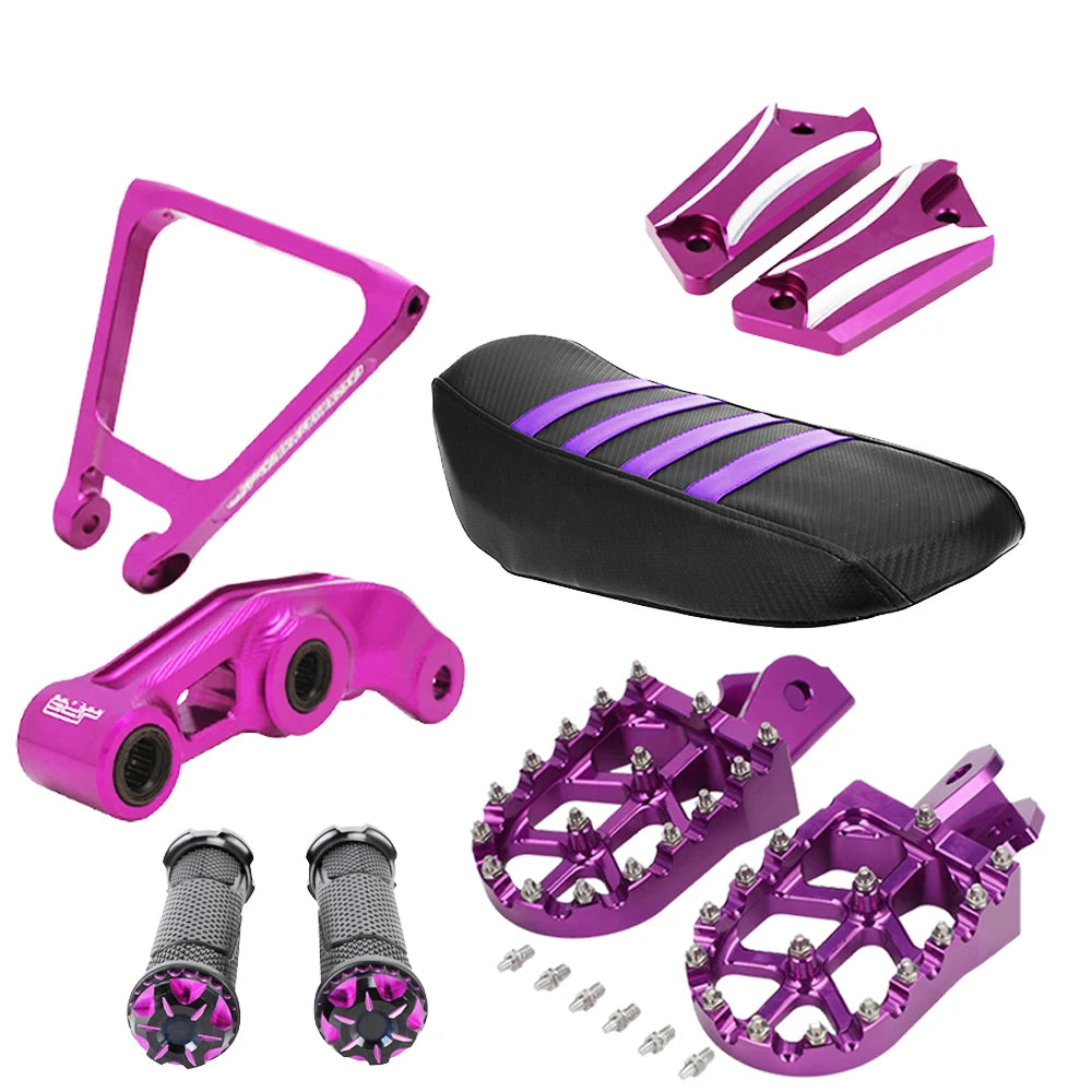 CNC Footpegs Motorcycle Accessories Seat Cover Grips Suspension Linkage Peg For Surron Sur Ron Light bee S X Electric Bike Parts RISE DEFENSE SYSTEMS.AI PRODUCTS
