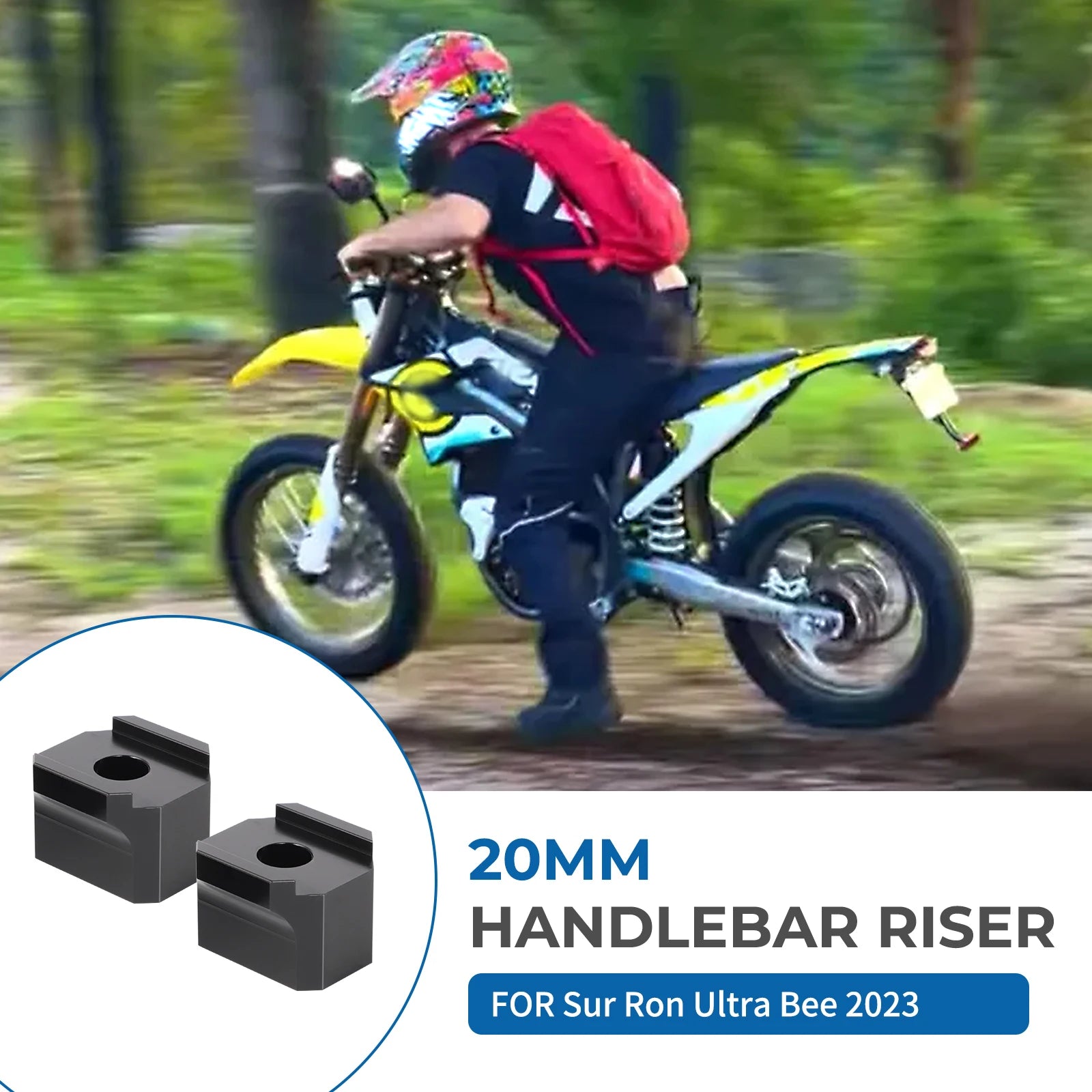 For SurRon Sur Ron Ultra Bee 2023 Bar Risers 20/30 mm Handlebar Riser Motorcycle Accessories 6061 Aluminum Material RISE DEFENSE SYSTEMS.AI PRODUCTS