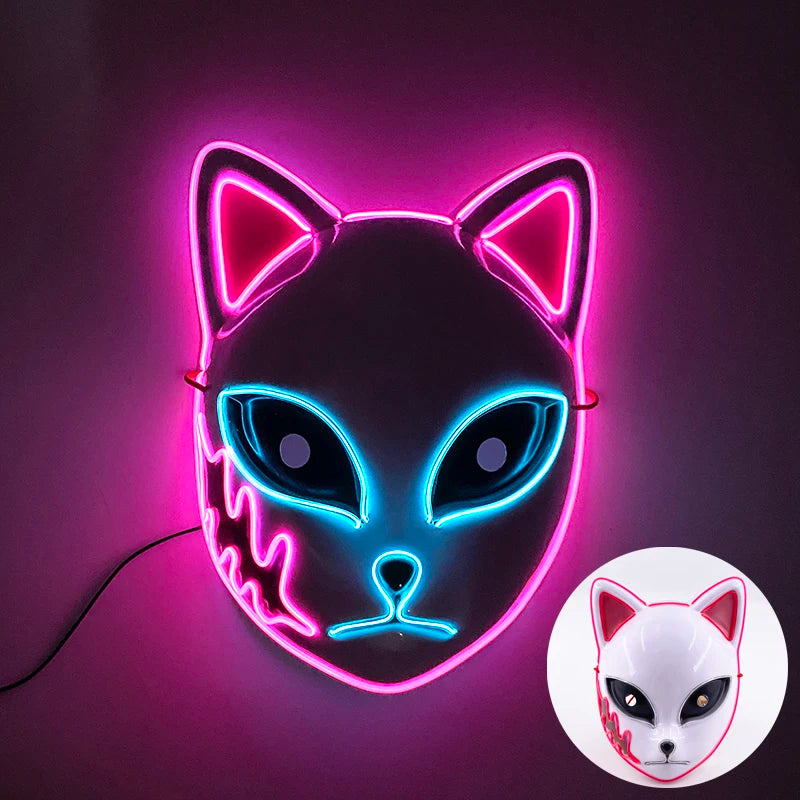 Halloween Film Theme Light Up Glowing Scary Mask LED Luminous Horror Purge Mask Cosplay Bar Party Supplies Neon Full Face Mask RISE DEFENSE SYSTEMS.AI PRODUCTS