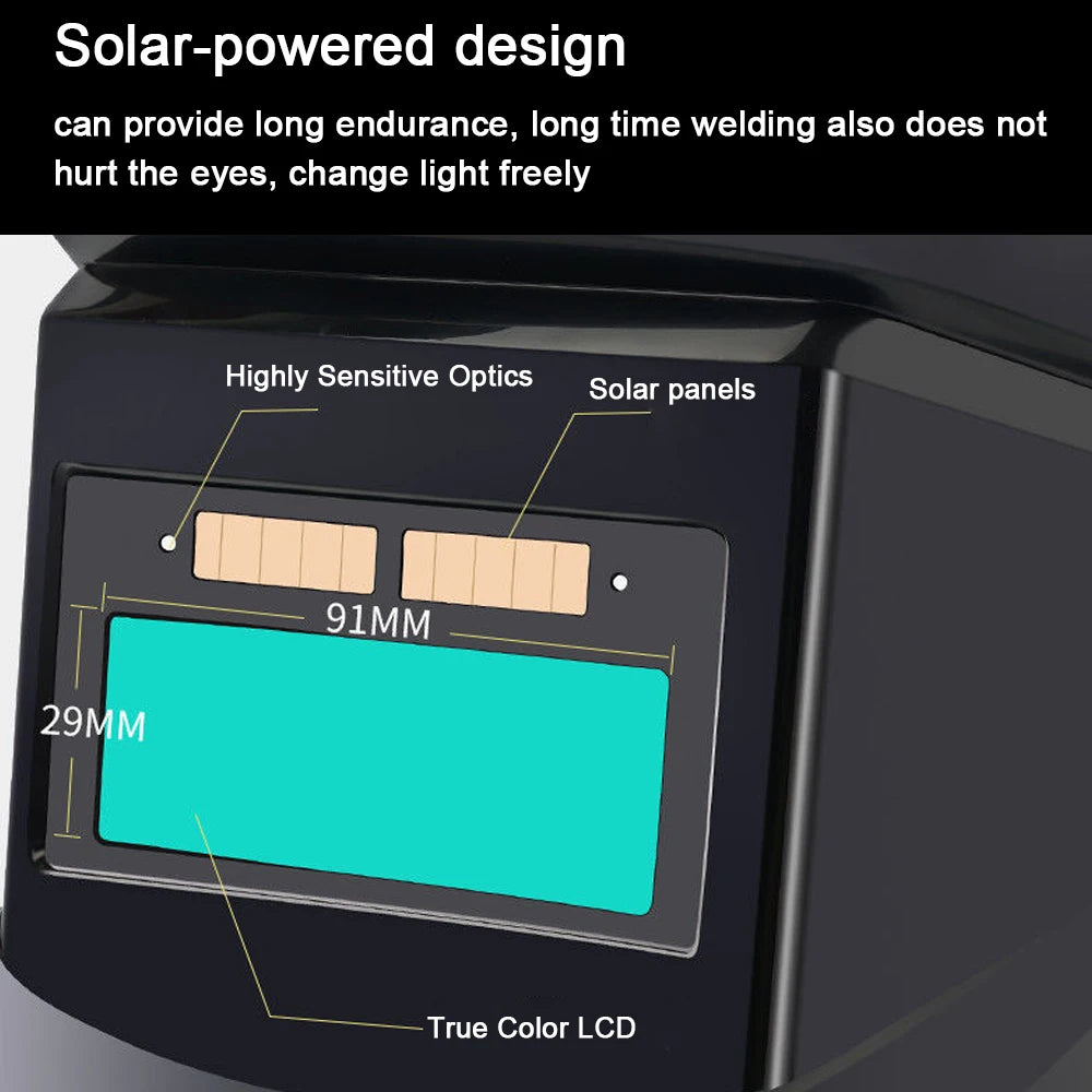 Welding Mask Solar Automatic Dimming Large View True Color 130℃ High Temperature Resistant Welder Auto Darkening Welding Helmet RISE DEFENSE SYSTEMS.AI PRODUCTS