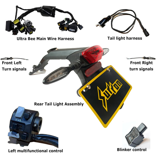 SURRON Ultra bee OEM Original Tail Light Kit Brake Lights Turn Signal Tail Lights Warning Lights Legal Rear Tail Light Assembly RISE DEFENSE SYSTEMS.AI PRODUCTS
