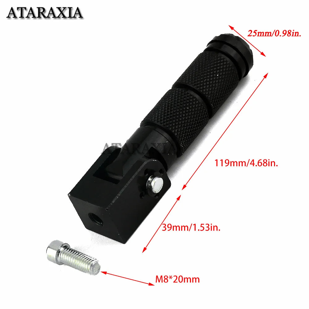 M8 Universal Motorcycle Motor Bike Folding Footrests Footpegs Foot Rests Pegs Rear Pedals Set CNC Aluminum Motorcycle Part RISE DEFENSE SYSTEMS.AI PRODUCTS