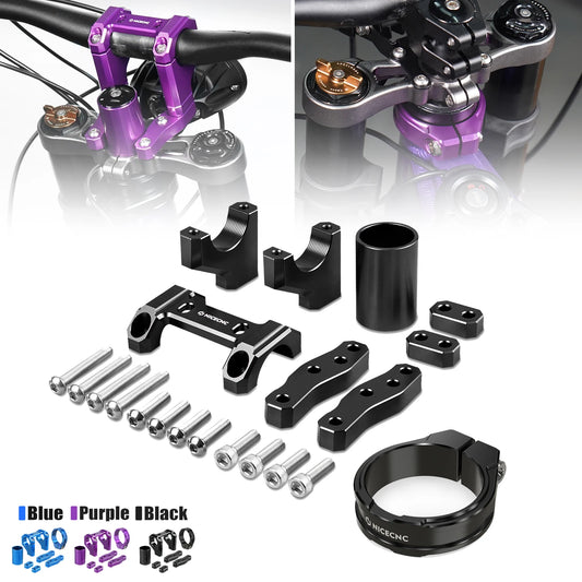 For Surron Motorcycle Handlebar Bar Riser Mount Bracket Head Tube Frame Brace For Sur-Ron Light Bee X S L1E Segway X160 X260 RISE DEFENSE SYSTEMS.AI PRODUCTS