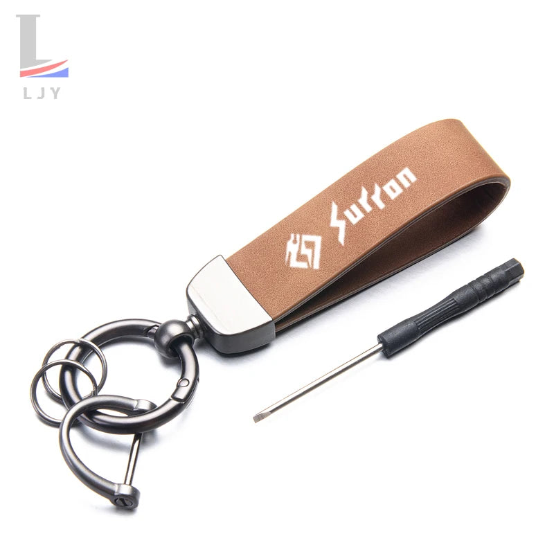 Fantastic Skin feel leather metal keychain For SURRON 48T 52T 54T 58T 64T Motorcycle accessories