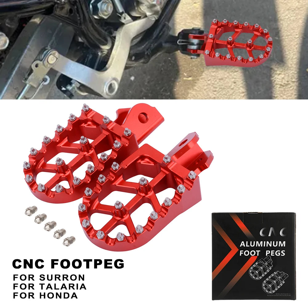 Motorcycle CNC Foot Pegs Rests Footpeg Rests Pedals For TALARIA Sur Ron Light Bee X/S For Honda CRF150F/230F Electric Dirt Bike RISE DEFENSE SYSTEMS.AI PRODUCTS