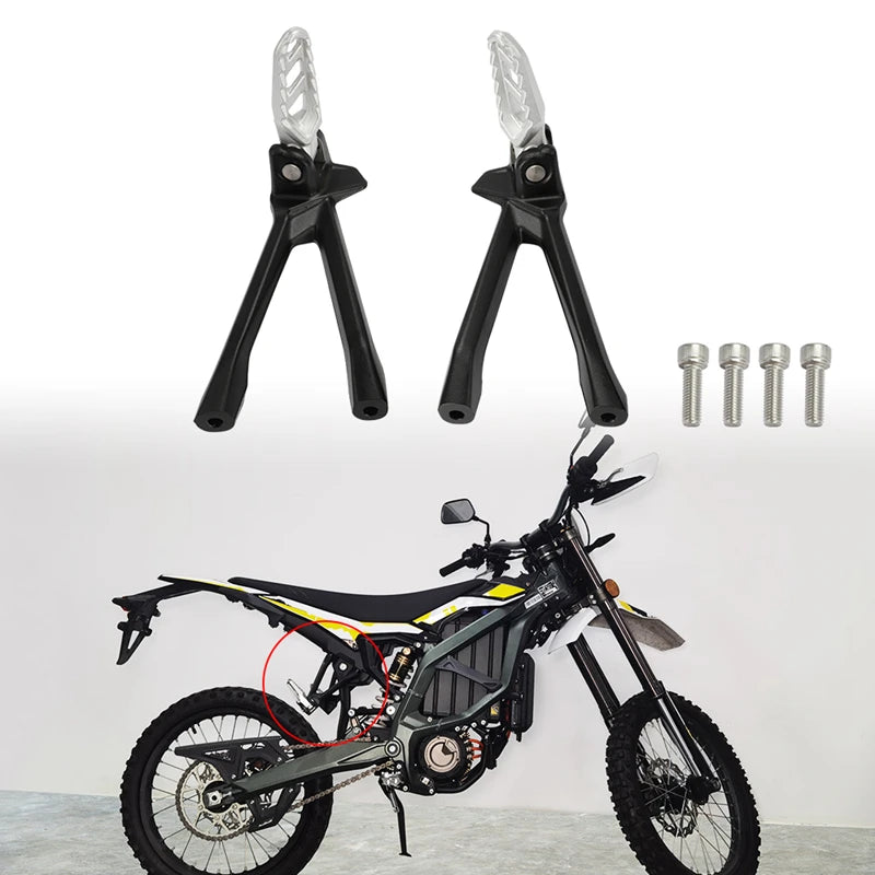 Modified Off-Road Ultra Bee Original Rear Foot Pegs For SURRON SUR RON Ultra Bee Electronic Dirt Bike Foot Pedal Bracket Support RISE DEFENSE SYSTEMS.AI PRODUCTS