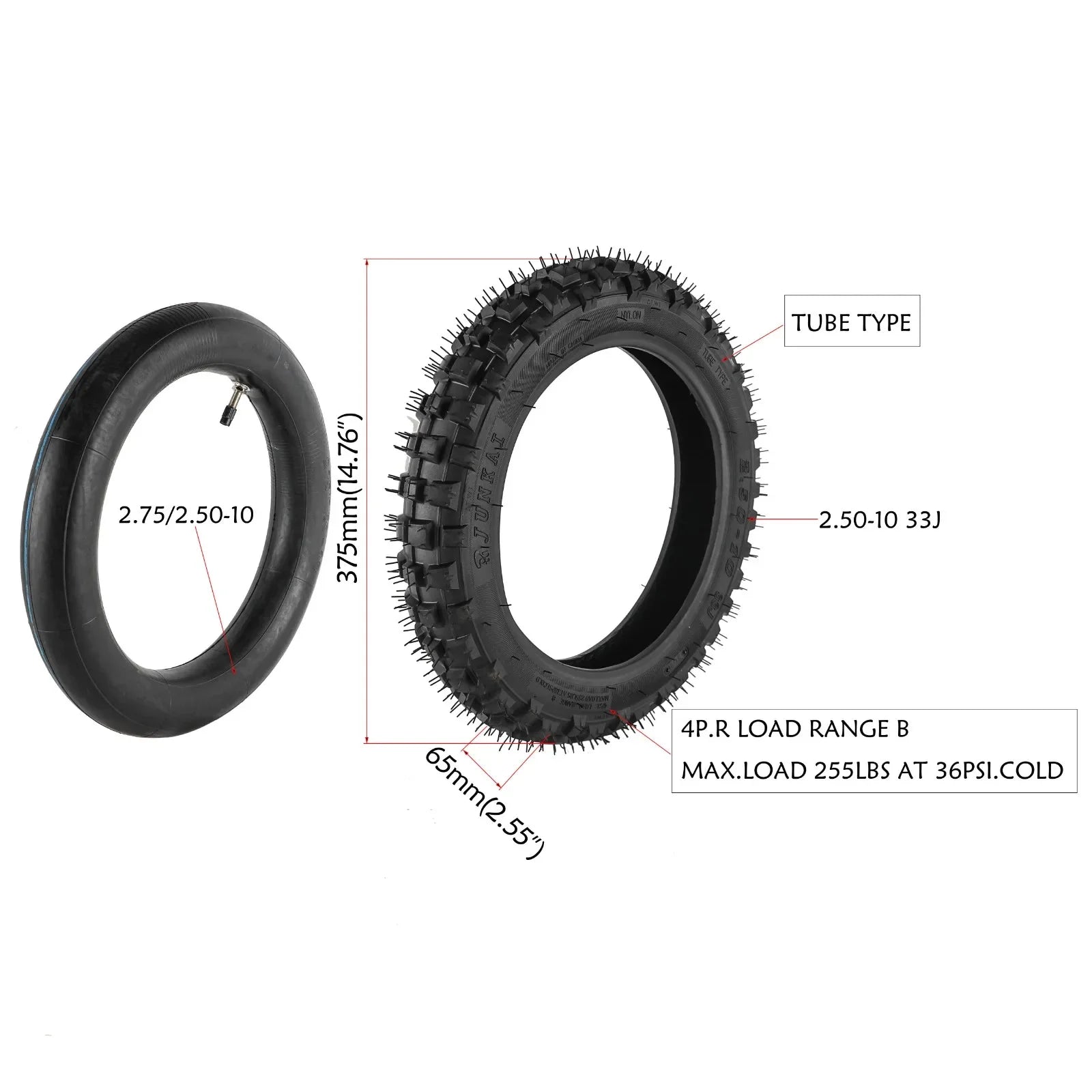 2.50x10 2.50-10 Offroad MX Front Rear Tire Dirt Pit Bike For SDG Baja Coolster 50cc 70cc Tire and Inner Tube RISE DEFENSE SYSTEMS.AI PRODUCTS