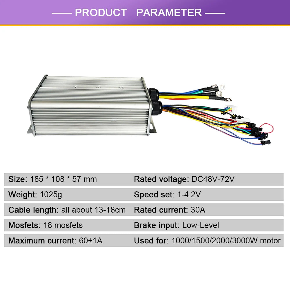 JN 60A Sinewave Controller Dual Mode Controller Sensor/Sensorless 48V-72V For 1000W 1500W 2000W 3000W Hub Motor RISE DEFENSE SYSTEMS.AI PRODUCTS