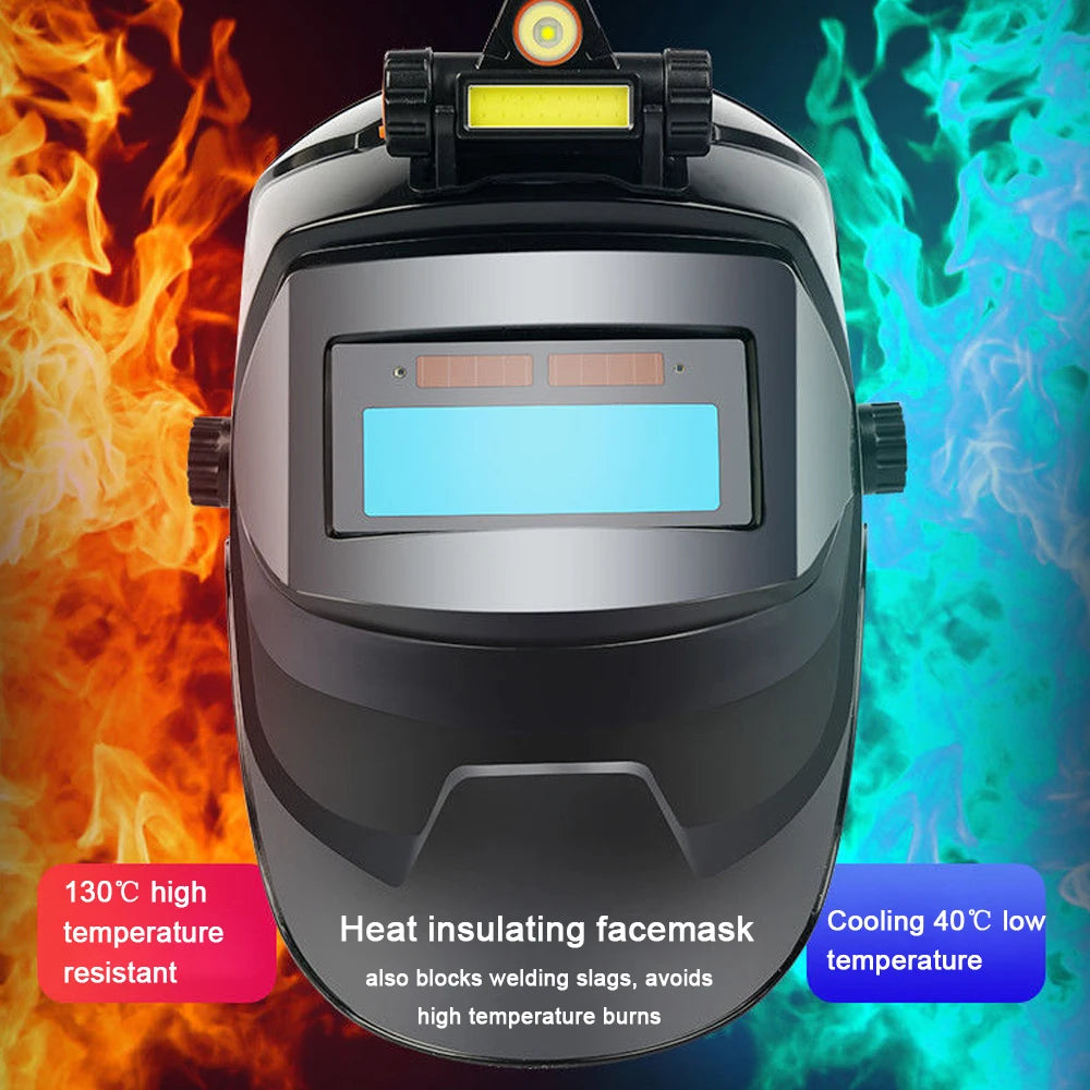 Welding Mask Solar Automatic Dimming Large View True Color 130℃ High Temperature Resistant Welder Auto Darkening Welding Helmet RISE DEFENSE SYSTEMS.AI PRODUCTS