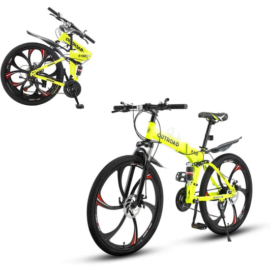 Folding Mountain Bike, 21-Speed High Carbon Steel, Adult, 26-inch Durable Tires RISE DEFENSE SYSTEMS.AI PRODUCTS