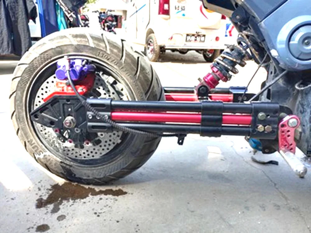 Electric Motorcycle Swing Arm New 3D CNC Adjustable 3-tube Water Pipe Rear Flat Fork Universal For M3 M5 M6 Little Monkey Modify RISE DEFENSE SYSTEMS.AI PRODUCTS