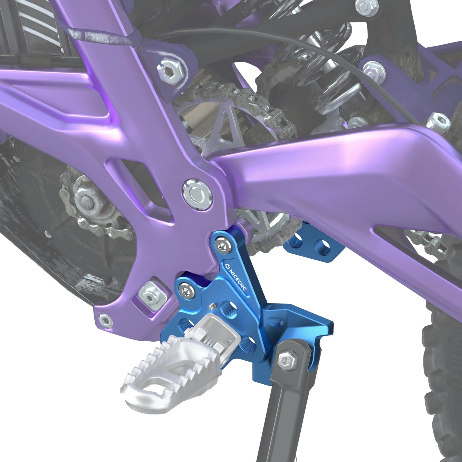 For Surron Light Bee X S L1E LBX Segway X160 X260 NICECNC Electric Dirt Bike Foot Pegs Mount Bracket Footrest Support Brace Kit RISE DEFENSE SYSTEMS.AI PRODUCTS
