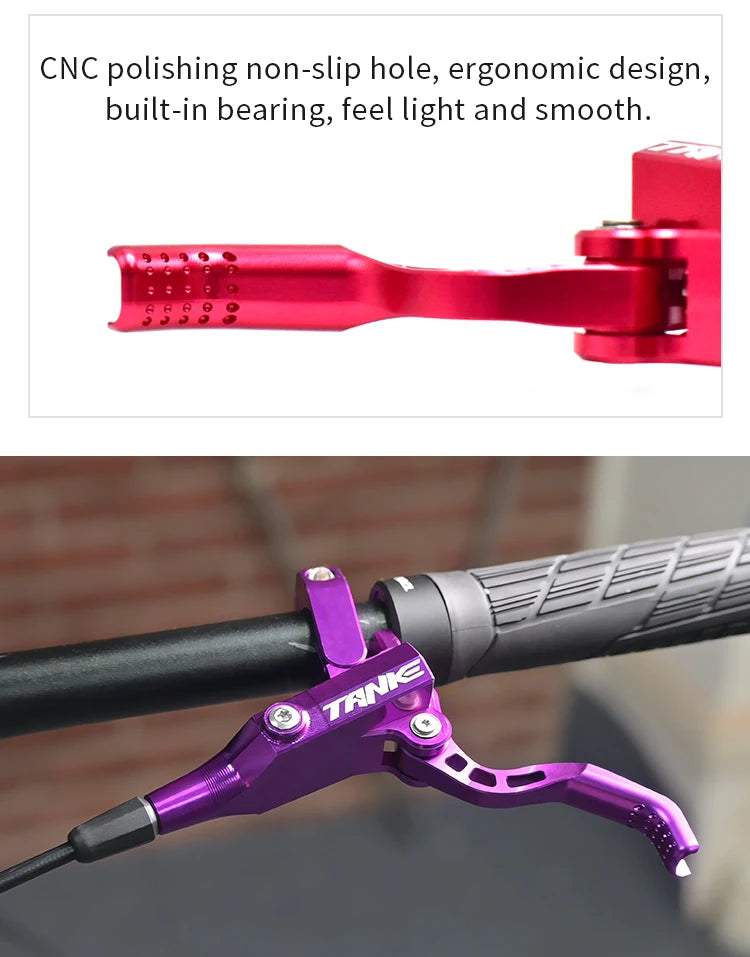 TANKE MTB 4 Piston Hydraulic Disc Brake 900/1700mm  4 Piston Resin Brake Pads Oil Pressure AM DH Road MTB Ultralight Disc Brake RISE DEFENSE SYSTEMS.AI PRODUCTS
