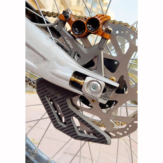 SURRON Light Bee X Modified Carbon Fibre Brake Disc Protection Custom Light Bee Rear Disc Brake Protection RISE DEFENSE SYSTEMS.AI PRODUCTS
