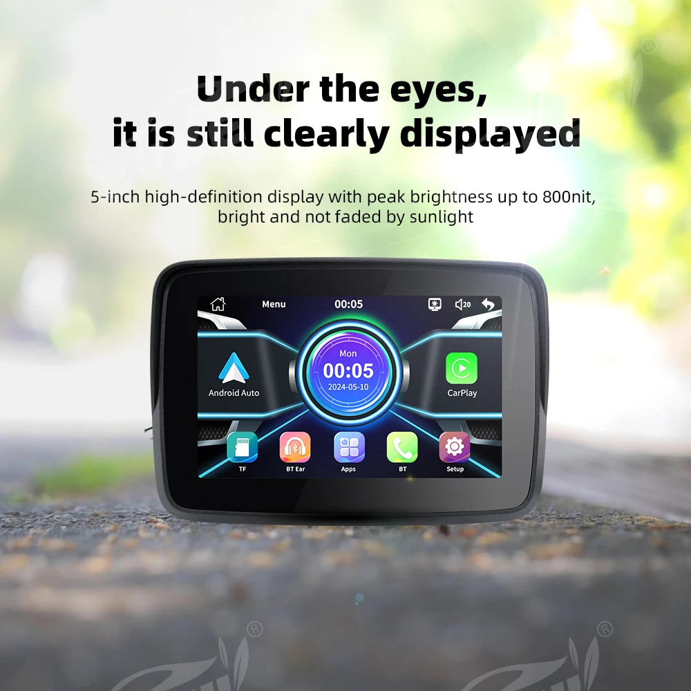 EKIY Motorcycle Navigation Apple CarPlay Display Screen Portable Motorcycle Wireless Android Auto Monitor Waterproof RISE DEFENSE SYSTEMS.AI PRODUCTS