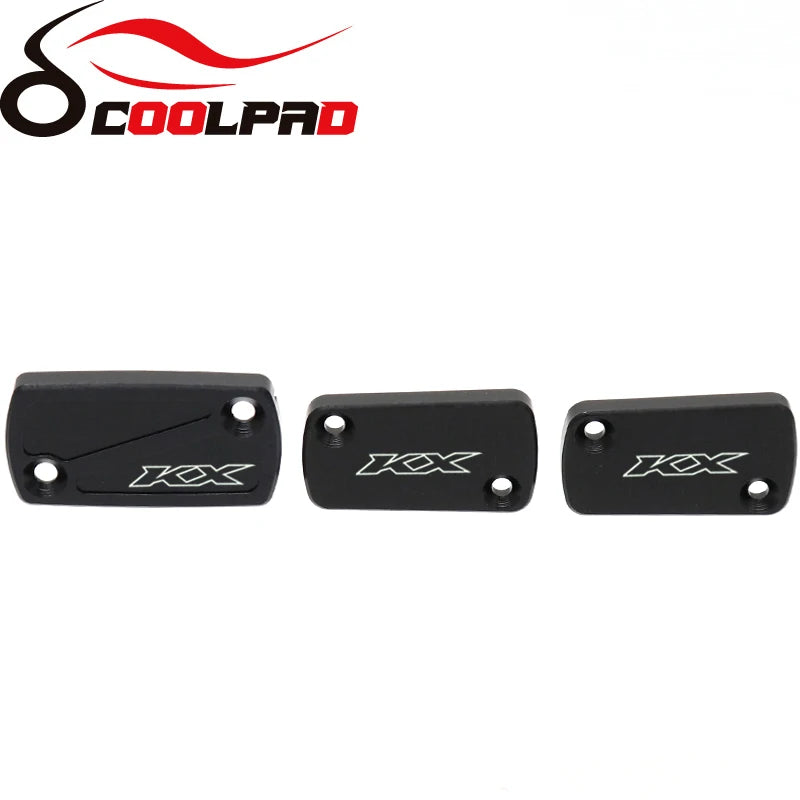 3PCS For KAWASAKI KX250 KX450 Front Rear Brake Fluid Reservoir Cover 2019-2023 KX 250 450 Motorcycle Oil Fluid Cover Accessories RISE DEFENSE SYSTEMS.AI PRODUCTS