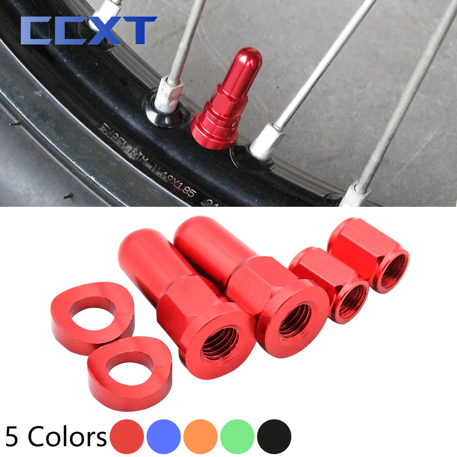 Motocross Valve Cap Dirt Bike Rim Lock Nuts Bolts Spacer For KTM Yamaha Honda CRF 250R 450R 250X 450X 250RX 450RX CR125 CR250 RISE DEFENSE SYSTEMS.AI PRODUCTS