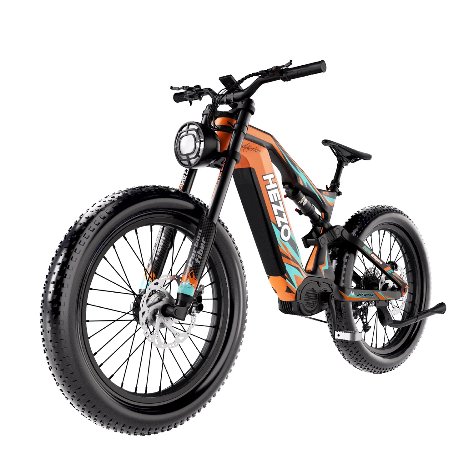 HEZZO Electric Bike K9 Carbon Fiber Ebike 52V 1000W Bafang M620 Middrive Electric Bicycle 21Ah LG 50Kmp 26X4.5