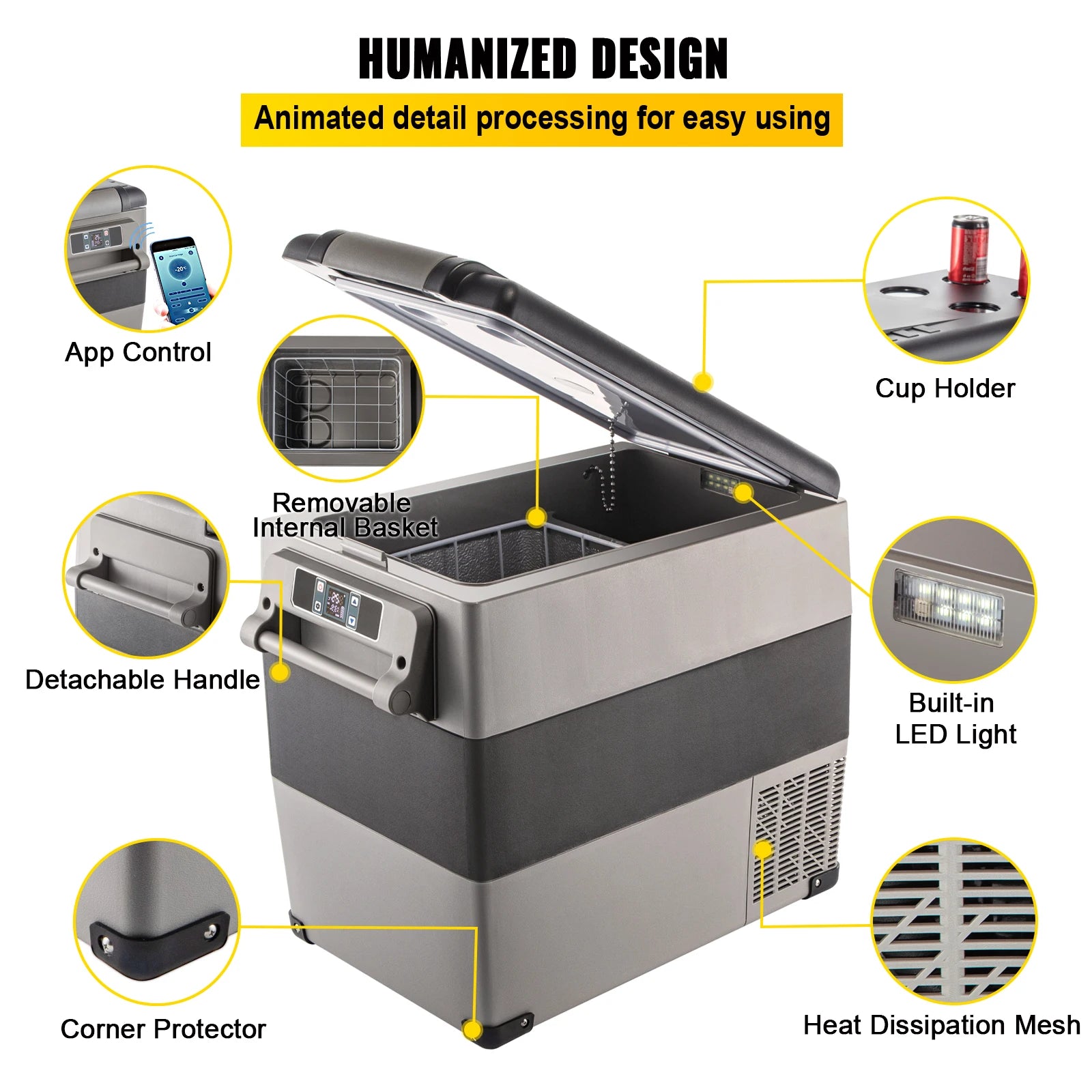 VEVOR 55L Car Refrigerator Mini Fridge Freezer Portable Compressor Cooler 12/24V DC 110-240V Ice Box for Camping RISE DEFENSE SYSTEMS.AI PRODUCTS