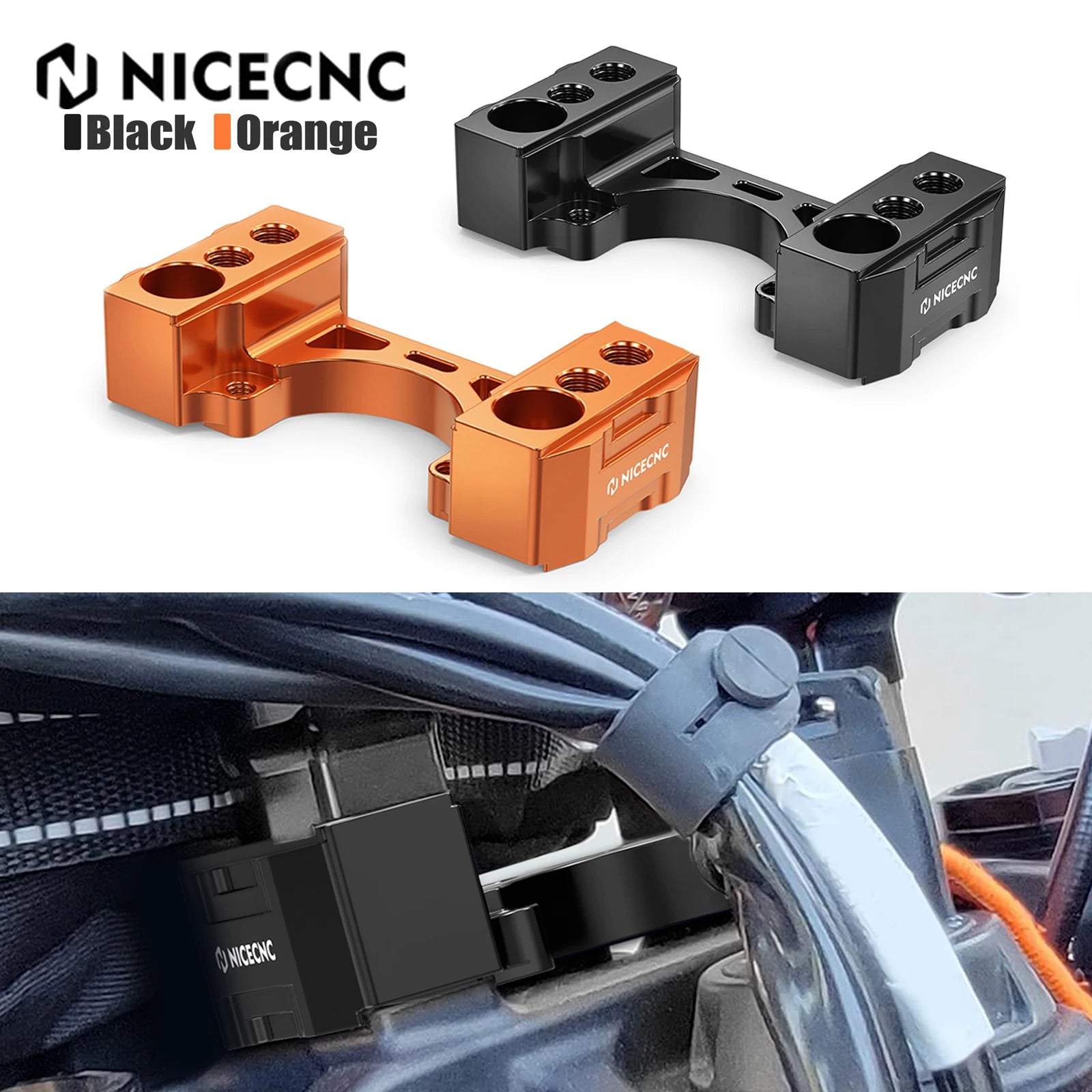 Motorcycle Steering Damper Mount For KTM 790 Adventure 890 Adventure S/R/Rally 2019 2020 2021 2022 2023 2024 Handlebar Riser Kit RISE DEFENSE SYSTEMS.AI PRODUCTS