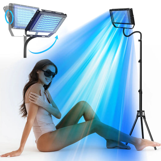 Ultraviolet Tanning Lamp 50W Tripod Solarium Lamp for Tanning Body 48PCS Blue Light Lamp Wavelength 460nm & 480nm Skin care RISE DEFENSE SYSTEMS.AI PRODUCTS